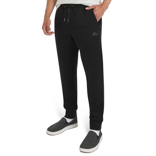 Quiksilver Pantalones deportivos de malla jacquard pesada y forro polar de ajuste regular para hombre