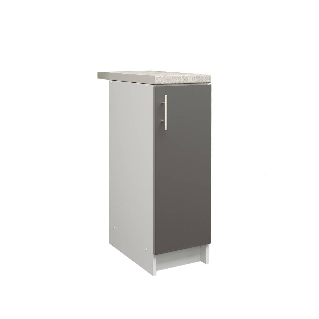 JD Greta Fixed Height 300mm Kitchen Base Cabinet Floor Unit with 38mm Worktop – Dark Grey Matt