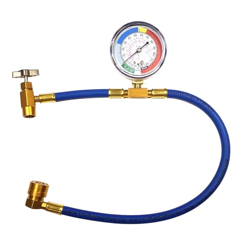HZEL R134A Car AC Refrigerant Charge Hose Kit Vehicle Air Conditioning Charge Tube with Pressure Gauge Automotive Air Conditioning Recharge Hose Universal for SUV RV Truck