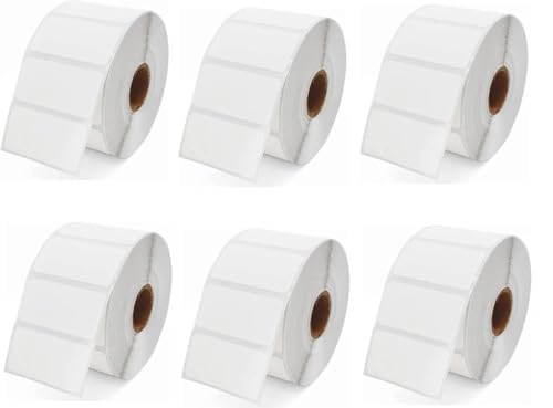 Image of True-Ally 50x30 Direct Thermal Sticker (0.5 inch Core) Barcode MRP Sticker Labels - 500 Labels /Roll Designed for Small Thermal Printers (60 mm Dia) (6 Rolls Per Pack (3000 Labels))