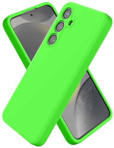 Coque Samsung S24 silicone liquide vert fluo CUZMIGO protection antichoc