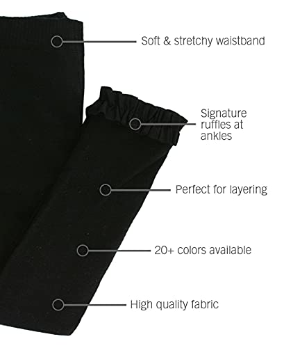 Image of RuffleButts Little Girls Solid Knit Footless Ruffle Tights