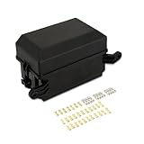 icykale Pack-1 Car Relay Fuse Box Set, Waterproof and Dustproof Relay Box with Terminals, 6 Slot ATC/ATO Fuse Box Relay Block, Universal for Cars Multifunctional Modification Accessories (Black)