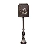 GKHLAMZDE Buzón de Correo de 1 Pieza Buzón de Correo de Metal con Poste con Cerradura Buzón de Entrega en la acera para Exteriores Buzón de sugerencias para el Piso con número de Puerta imprimible