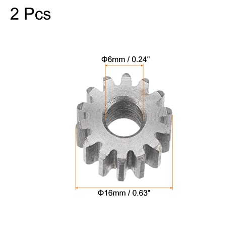 Image of HARFINGTON 2pcs Straight Spur Gear 6mm Bore 14T Mod-1 Hardened 45# Steel Spur Diff Differential Motor Gear RC Car Replacement Parts