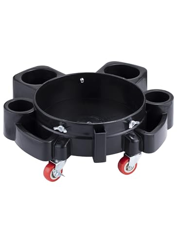 Swellisher Removable Rolling Bucket Dolly-Easy Push 360 Degree Rolling Rotation Casters-5 Gallon Buckets Car Wash Bucket Dolly with Wheels
