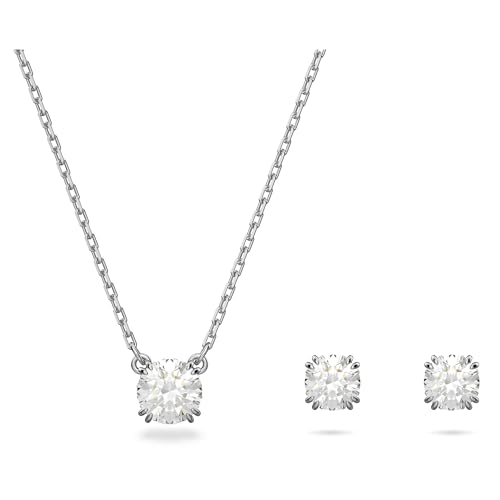 Swarovski Stilla Jewelry Pendant and Earrings Set, Clear Crystals...