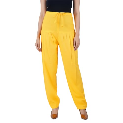 Image of Happy Bunny Salwar Pant for Women, Fine Cotton Ethnic Trousers with Drawstring Waist, Comfortable Daily, Office & Casual Wear Bottoms