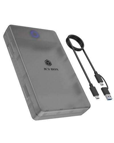 ICY Box Spade Base 388 (boîtier SATA 2,5"/3,5"), USB 3.2 Gen 1 Type-C, Jusqu’à 5 Gbit/s, UASP, Plug & Play, sans Outil, LED, Jusqu’à 30 to, IB-388-CU3