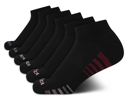 Image of Nautica Womens Quarter Socks Athletic Cushion Moisture Wicking Socks 6 Pack | Stretch Performance Dri-Motion Fabric, Cushioned with Arch Support, Breathable Mesh Panels, Quarter Cut, Shoe Size 4-10