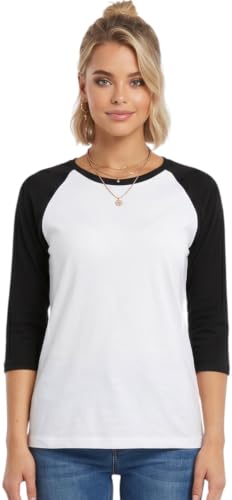 Image of ToBeInStyle Women's Classic Two Color Cotton Baseball T-Shirts