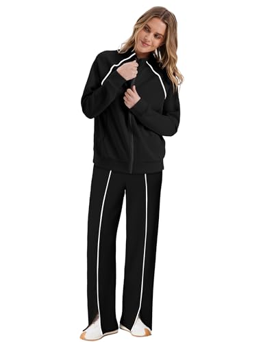 SAMPEEL 2 Piece Outfits for Women Lounge Sets Matching Sets Fall Fashion Clothing Travel Airport Vacation Clothes Pant Sets3