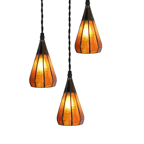 Lustre Tiffany-style à 3 lumières pour illuminer un grand salon sombre