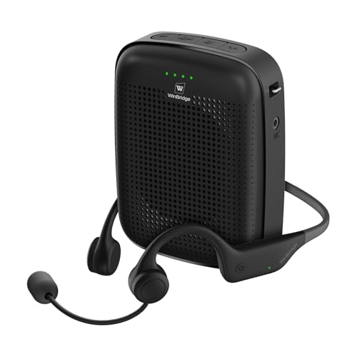 Voice Amplifier with Wireless Earhook Microphone, 15W Portable Mini PA System Megaphone with Easy...