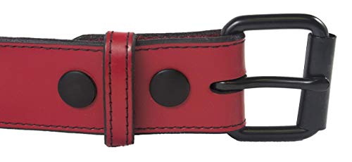Handmade Leather Belt 1 1/2" Genuine Red Leather Belt Changable Buckle, Leather Dress Belt, Birthday Gift, Fathers Day, Big and Tall, Personalized Free, Proudly Made in USA4