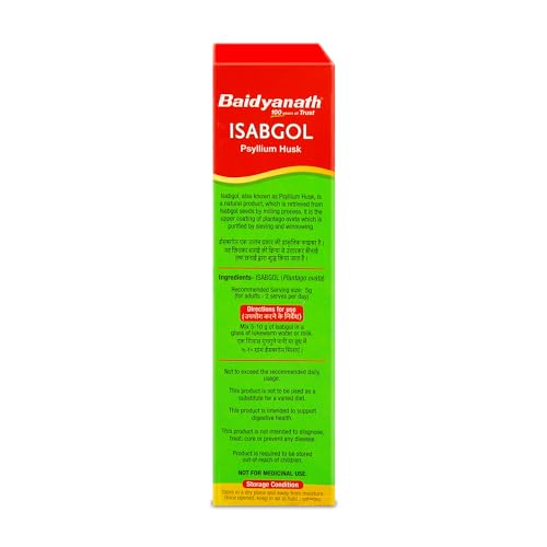 Image of Baidyanath Ayurved Isabgol(Psyllium Husk) Powder - 100 gm|Healthy Digestive Tract|Rich Source Of Dietary Fibre, Gluten Free|Effectively Relieves Constipation|Supplement For Digestion(Pack of 2)