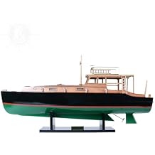 Old Modern Handicrafts Hemingway Pilar Boat Wooden Model - Collectible Scale Model for Home & Office Decoration - 27.5L x 7.5W x 15.0H Inches