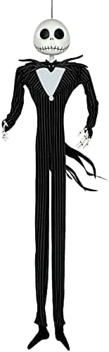 Disney The Nightmare Before Christmas Jack Skellington Full Size Poseable Hanging Character Decoration, Polyester, Multi