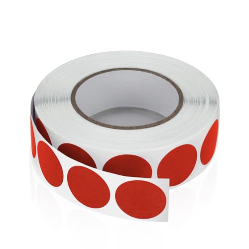 Etiquetas redondas adhesivas de 19 mm Rojas adhesivas Rollo Puntos Pequeños Pegatinas Etiquetas Codificación de Color Círculos Pegatinas Resistentes a la intemperie Juego de 1000 piezas