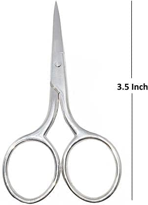 Miramar Fashion Manicure Scissors Stainless Steel Curved Eyebrow Trimmer Scissor Grooming Scissors Small Curved & Rounded Tip (Combo) (Pack Of 2)