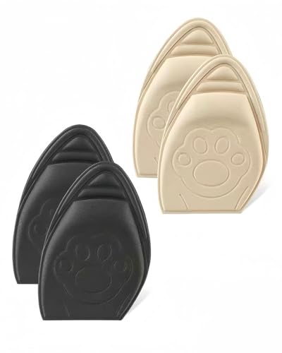 BPTRKOM 2 Pares de Medias Plantillas: Bolas de Espuma viscoelástica para Tacones Altos, Almohadillas para pies para Plantillas, Antideslizantes, adecuadas para aliviar el Dolor (Negro+Color de Piel)