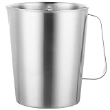 WOMLEX 計量カップ ステンレス304 目盛り付き 耐熱 量杯 2000ml 大容量 泡立てカップ スケール コーヒーでしょう ミルクティー 業務用 (2000ml, 304ステンレス)
