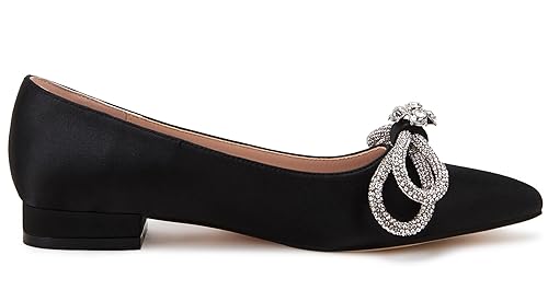 VETASTE Women's Ballet Flats Double Bow Pointed Toe Casual Comfortable Slip on Flat Ballerina Shoes4