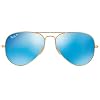 Ray-Ban Aviator Large Flash Doré Mat Bleu Miroité Polarisé