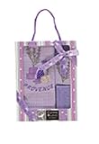 Algodón blanco, caja de regalo de 3 piezas, jabón de Marsella y brina de lavanda, 1 trapo, 1 bolsa de lavandina, 1 jabón, color lavanda