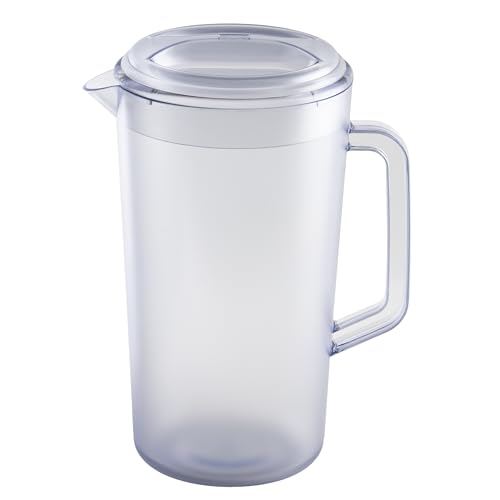 G.E.T. Heavy-Duty 1 Gallon Plastic Pitcher with Lid, Clear, BPA Free - Image 3