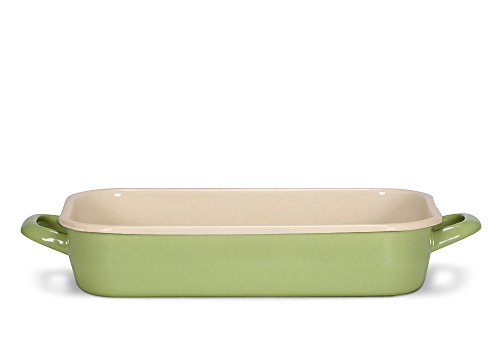 KRÜGER 14140PAG Juist-Sartén Cuadrada esmaltada diámetro 40 cm, Color Verde