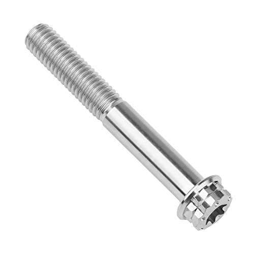 Image of Titanium Flange 12 Point Head M8 x15 20 25 30 35 40 45 50 55 60 65mm Screw Bolt Pack of 4 (M8x50mm, Normal Titanium)