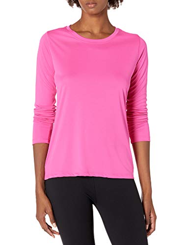 Hanes Women's Sport Cool Dri Performance Long Sleeve Tee, Wow Pink, Medium