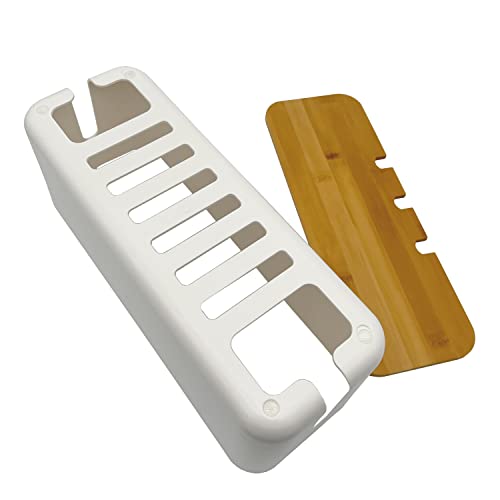 Verve Jelly 2 Pcs Cord Wire Organiser Box Rectangular Cable Storage Box with Lid for Hiding Messy Cables Wire Management White, S+L - Image 3
