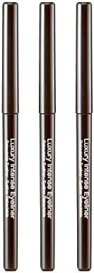 KISS New York Professional Luxury Intense Eyeliner (3 PACK, Dark Brown)