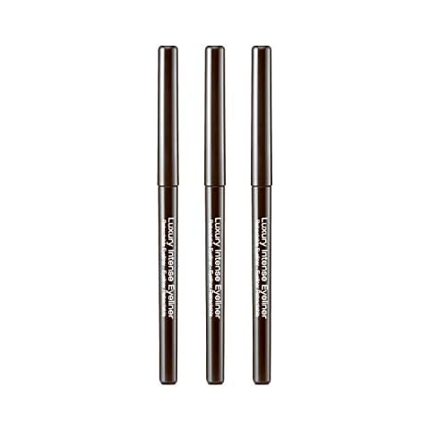 KISS New York Professional Retractable Eyeliner, Luxury Intense Highly Pigmented Eye Makeup, Long-Lasting, Water-Resistant, Smudge-Proof, Smooth Gliding (3 PACK, Dark Brown) Cover