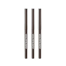 KISS NEW YORK Professional Retractable Eyeliner, Luxury Intense Highly Pigmented Eye Makeup, Long-Lasting, Water-Resistant, Smudge-Proof, Smooth Gliding 3 Pack, Dark Brown