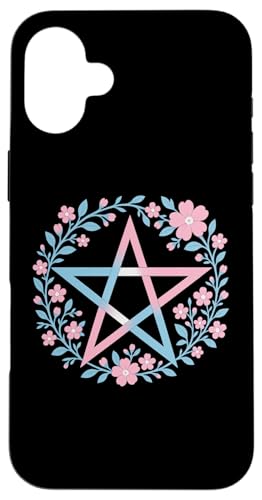 Transgender Pentagram Wiccan Pagan Trans Pride Flag Boho X}zP[X iPhone 16 Plus p