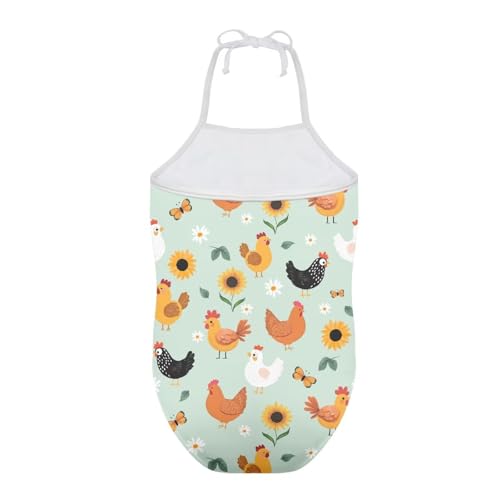 Image of ELEQIN Cartoon Animal Cute Girls One Piece Swimsuit Adjustable Swimwear for 3Y-10Y