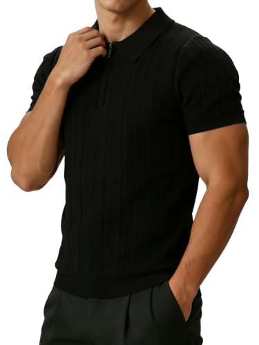 Camisetas Polo para hombre de manga corta, con cierre parcial, tejido acanalado, ligeras, ideales para verano y golf miniatura 2
