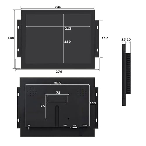 Image of 1pc 10.4 Inch HD 1024x768 Open Frame Style Industrial Touch Screen Monitor Non Touch /Resistive /Capacitive Touch(Resistive Touch)