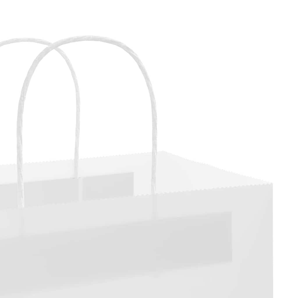 Papiertragetaschen Weiß 32x22x28 cm aus Kraftpapier 250 Stück mit Papierseilhenkeln Tragetasche vielseitig für Geschenk, Party, Hochzeit, Geburtstag, Weihnachten
