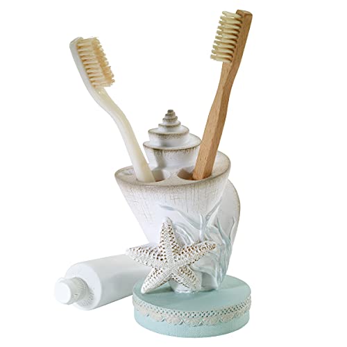 Avanti Linens - Toothbrush Holder, Countertop Essentials, Farmhouse Chic Bathroom Decor (Farmhouse Shell Collection) - Image 2