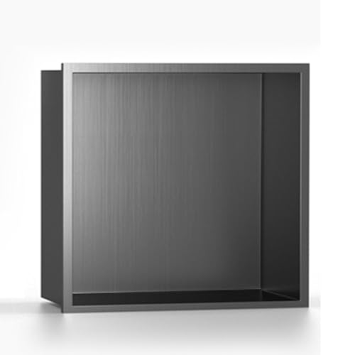 QUSYZD Waterproof Shower Niche Recessed,Recessed Niche,Shower Niche, Recessed Shower Bathroom Niche, Shampoo Toiletry Cosmetic Shower Organiser, Waterproof Storag,Grey-12.5x12.5x4.9in