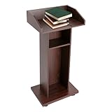 HAPPCUCOE Conference Presentation Stand with Wheels, 43.3 Inches Tall Mobile Presentation Stand, for Classroom Church, Office,Conference Rooms, Brown