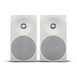 Woxter Dynamic Line Dl-410 White - 2.0 Altoparlanti Stereo (alimentato con potenza 150W, Legno, Woofer da 4", 2 tweeter, 3.5 mm, RCA, Bass Reflex di controllo (volume, acuti, bassi), Bianco