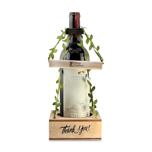 Wine Cadeau Personalized Gifts Box For Versatile Use | Wine Bar Gift For Celebration, Occasion and Special Moments | Personalization Visual In Leaf Design - Thank You