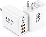USB C Bloc chargeur 65W, 2Pack 6-Port Type C Blocs de charge rapide PD USBC Adaptateur de prise + QC USB Chargeur mural, Cube Multiport Brick, Compatible avec iPhone 16 15 14 13 12 11 Pro Max XS