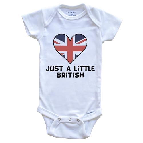 Just A Little British Baby Bodysuit - Cute United Kingdom Flag