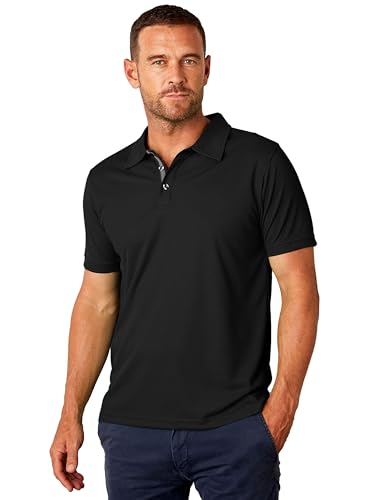 Image of FlowTech Men's Performance Polo Shirt DryMax Quick‑Dry Pinhead Texture Breathable Moisture‑Wick Odor‑Free